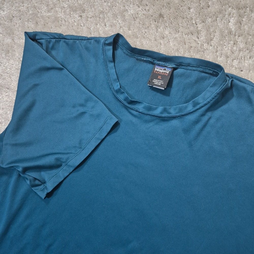 Patagonia Shirt Capilene Shirt Mens XL Teal Performance Stretch Hiking Outdoor